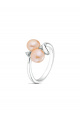 Сребърен пръстен с розови перли и цирконий