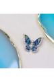 Сребърна брошка синя пеперуда