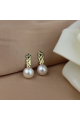 Златни обеци с бели перли