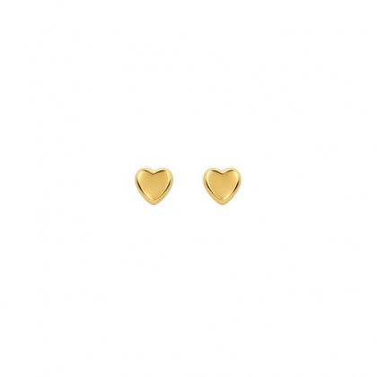 Златни обеци сърце 14К жълто злато