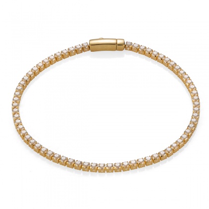 Златна тенис гривна с цирконий 2.10 мм - злато 585