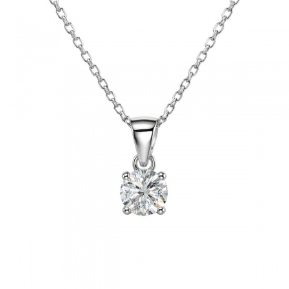 Сребърно колие с цирконий