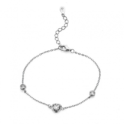 Сребърна гривна с роза