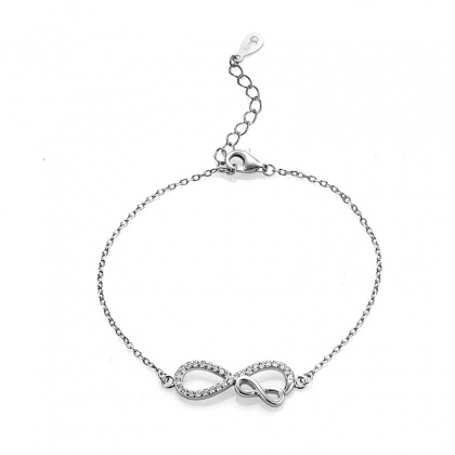 Сребърна гривна със знак безкрайност