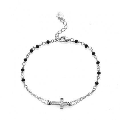 Сребърна гривна с кръст