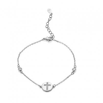 Сребърна гривна с кръст