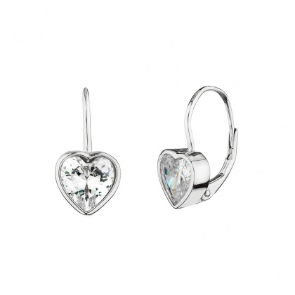 Сребърни обеци със сърце