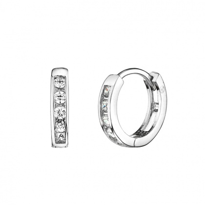 Сребърни малки халки с цирконий