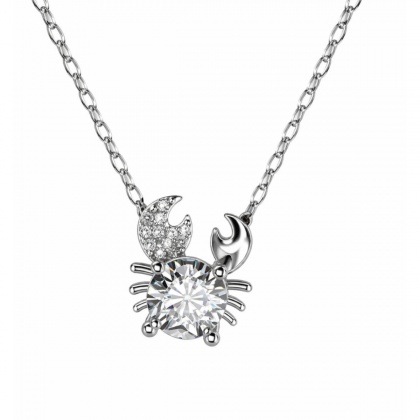 Сребърно колие Рак