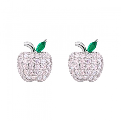 Сребърни обеци с ябълки