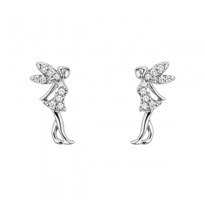 Сребърни обеци с фея