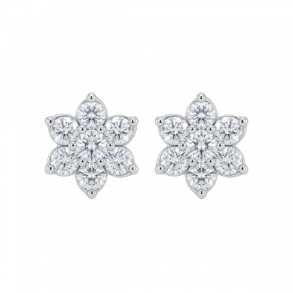 Сребърни обеци с цветя