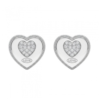 Сребърни обеци със сърце