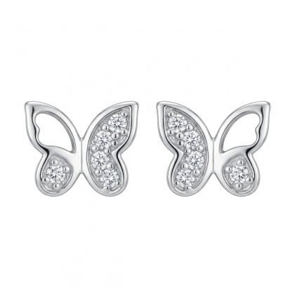 Сребърни обеци с пеперуди
