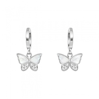 Сребърни обеци с пеперуди