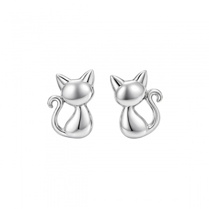 Сребърни обеци с котета