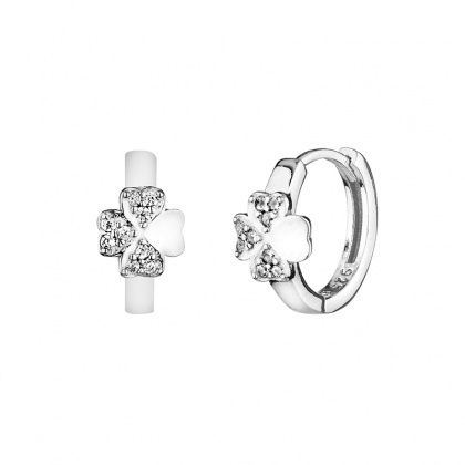 Сребърни малки халки с детелини