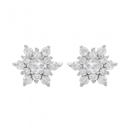 Сребърни обеци със снежинки