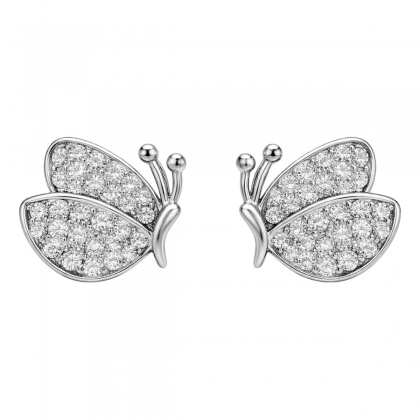 Сребърни обеци с пеперуди