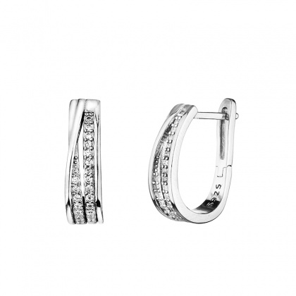 Сребърни обеци с цирконий