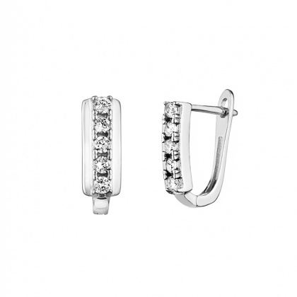 Сребърни обеци с цирконий