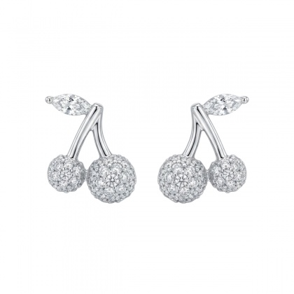 Сребърни обеци с череши