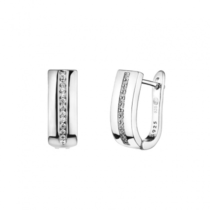 Сребърни обеци с цирконий