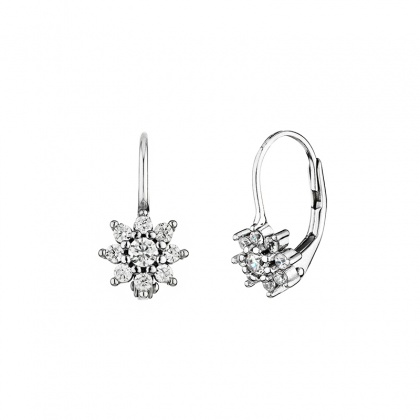 Сребърни обеци с цветя