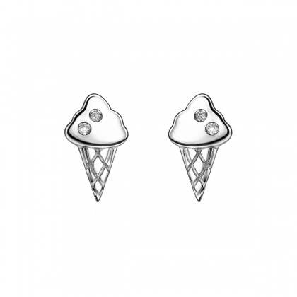Сребърни обеци със сладоледи