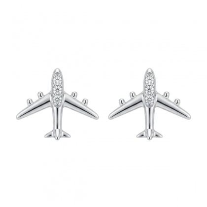 Сребърни обеци със самолети