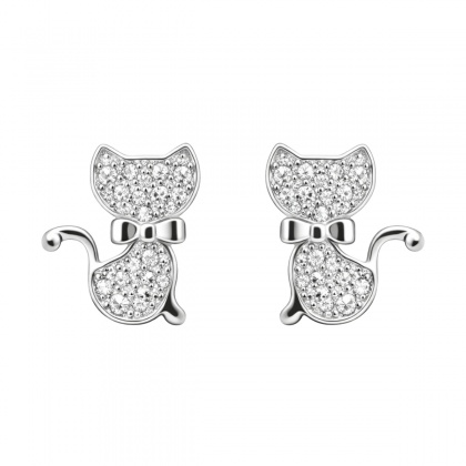Сребърни обеци с котета