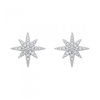 Сребърни обеци със звезди