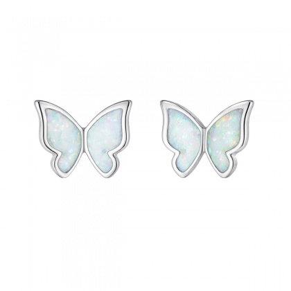 Сребърни обеци с пеперуди