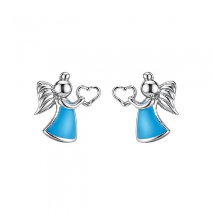 Сребърни обеци с ангели