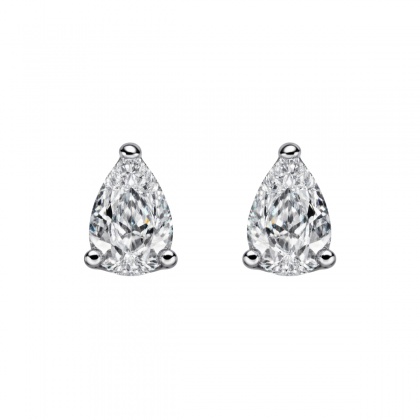 Сребърни обеци с капковиден цирконий