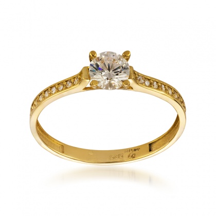 Златен пръстен с цирконий