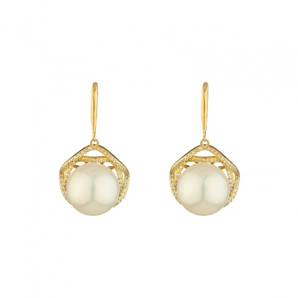 Сребърни обеци пеперуди с перли Edison