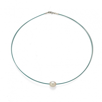 Колие с барокова перла на тюркоазена корда