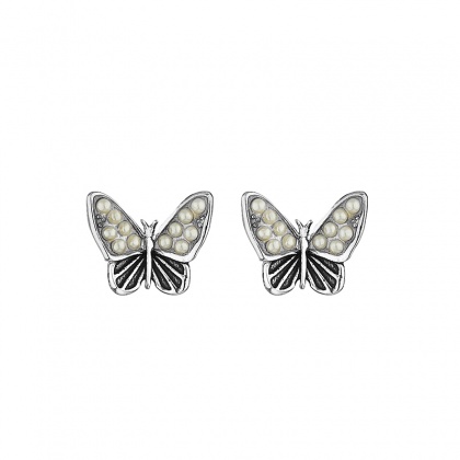 Сребърни обеци пеперуди