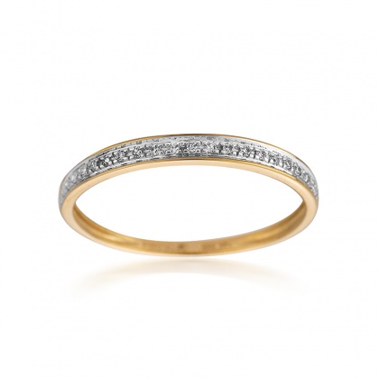 Златен пръстен от 14К жълто злато и диаманти
