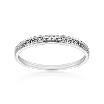 Златен пръстен от 14К бяло злато и диаманти