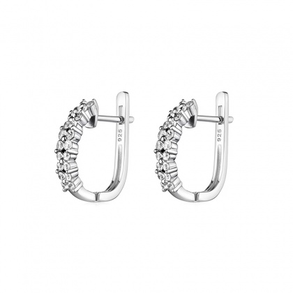 Сребърни обеци с цирконий