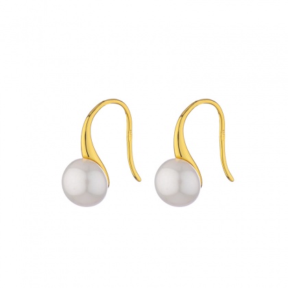 Сребърни обеци с бели перли