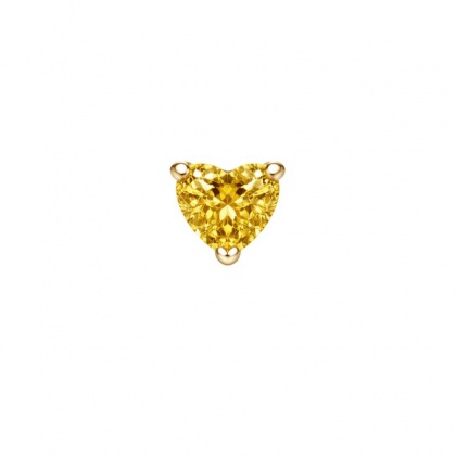 Златна обеца с жълт сапфир - 18К жълто злато