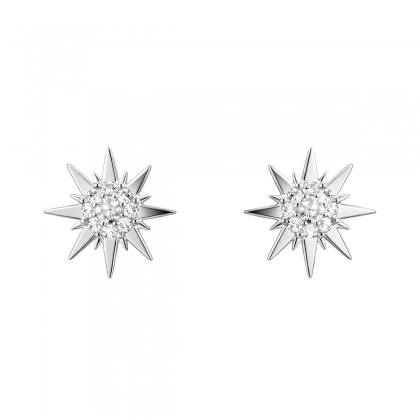 Сребърни обеци със звезди