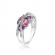 Сребърен пръстен с розов аметист и цирконий