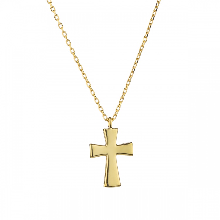Класическо колие колие кръст - жълто злато 585