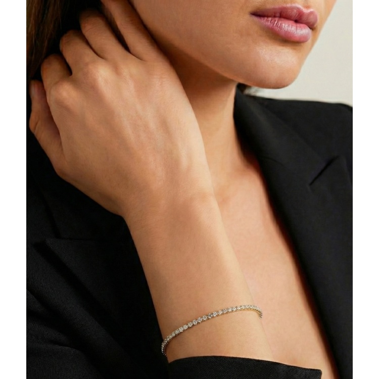 Златна тенис гривна с цирконий 2.10 мм - злато 585