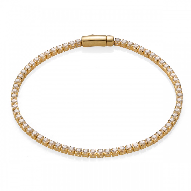 Златна тенис гривна с цирконий 2.10 мм - злато 585