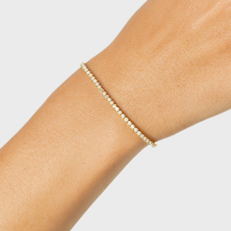 Златна тенис гривна с цирконий 1.75 мм - злато 585